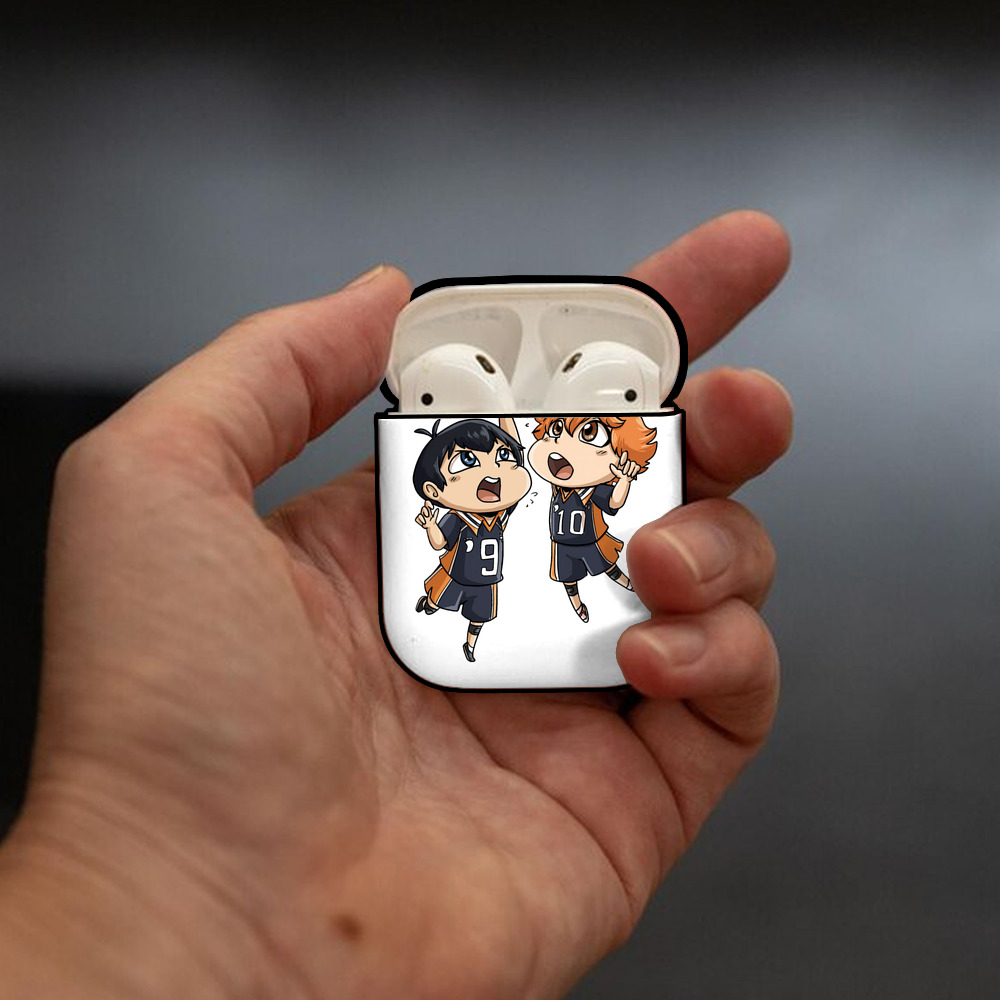 ハイキュー!! Haikyu!! AirPods 第2世代保護ケース ハードシェル ブラック 耐衝撃・防指紋・カラビナ付き