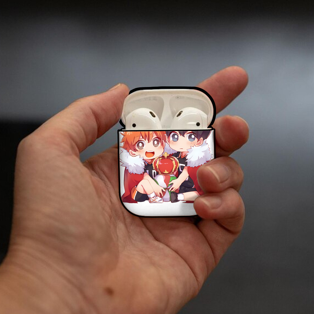 ハイキュー!! Haikyu!! AirPods 第2世代保護ケース ハードシェル ブラック 耐衝撃・防指紋・カラビナ付き