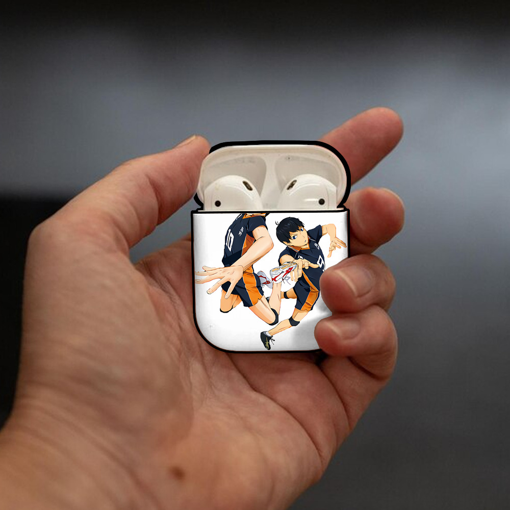 ハイキュー!! Haikyu!! AirPods 第2世代保護ケース ハードシェル ブラック 耐衝撃・防指紋・カラビナ付き