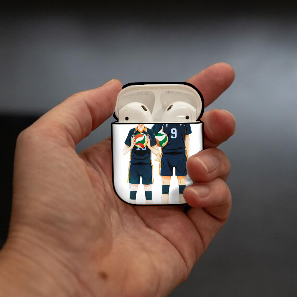 ハイキュー!! Haikyu!! AirPods 第2世代保護ケース ハードシェル ブラック 耐衝撃・防指紋・カラビナ付き