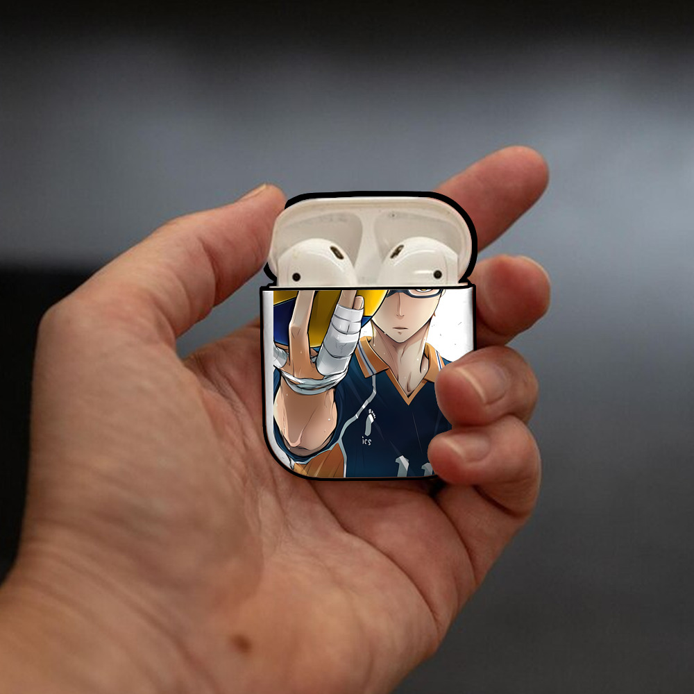 ハイキュー!! Haikyu!! AirPods 第2世代保護ケース ハードシェル ブラック 耐衝撃・防指紋・カラビナ付き