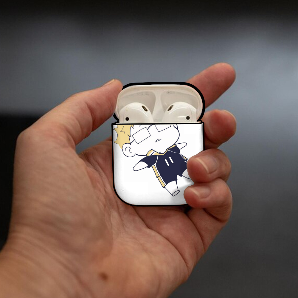 ハイキュー!! Haikyu!! AirPods 第2世代保護ケース ハードシェル ブラック 耐衝撃・防指紋・カラビナ付き