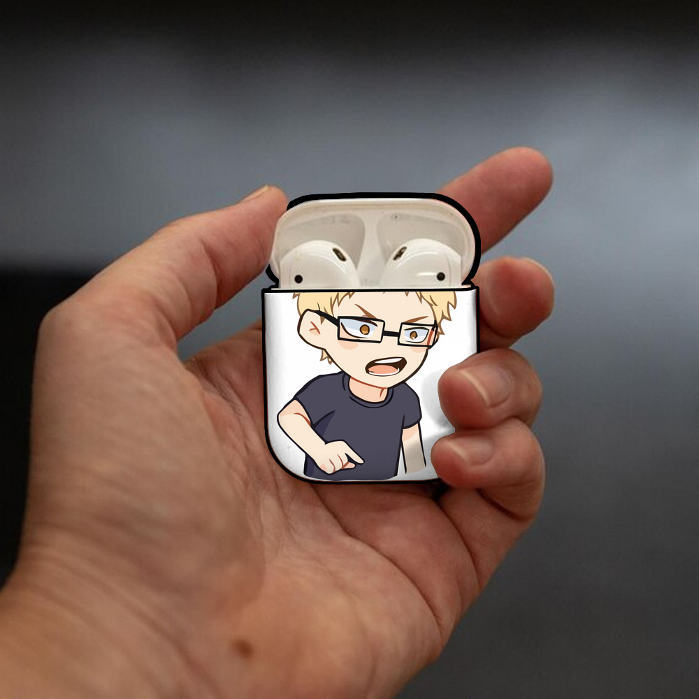 ハイキュー!! Haikyu!! AirPods 第2世代保護ケース ハードシェル ブラック 耐衝撃・防指紋・カラビナ付き