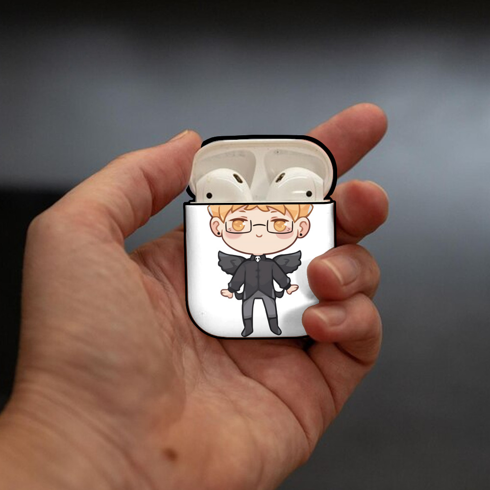 ハイキュー!! Haikyu!! AirPods 第2世代保護ケース ハードシェル ブラック 耐衝撃・防指紋・カラビナ付き