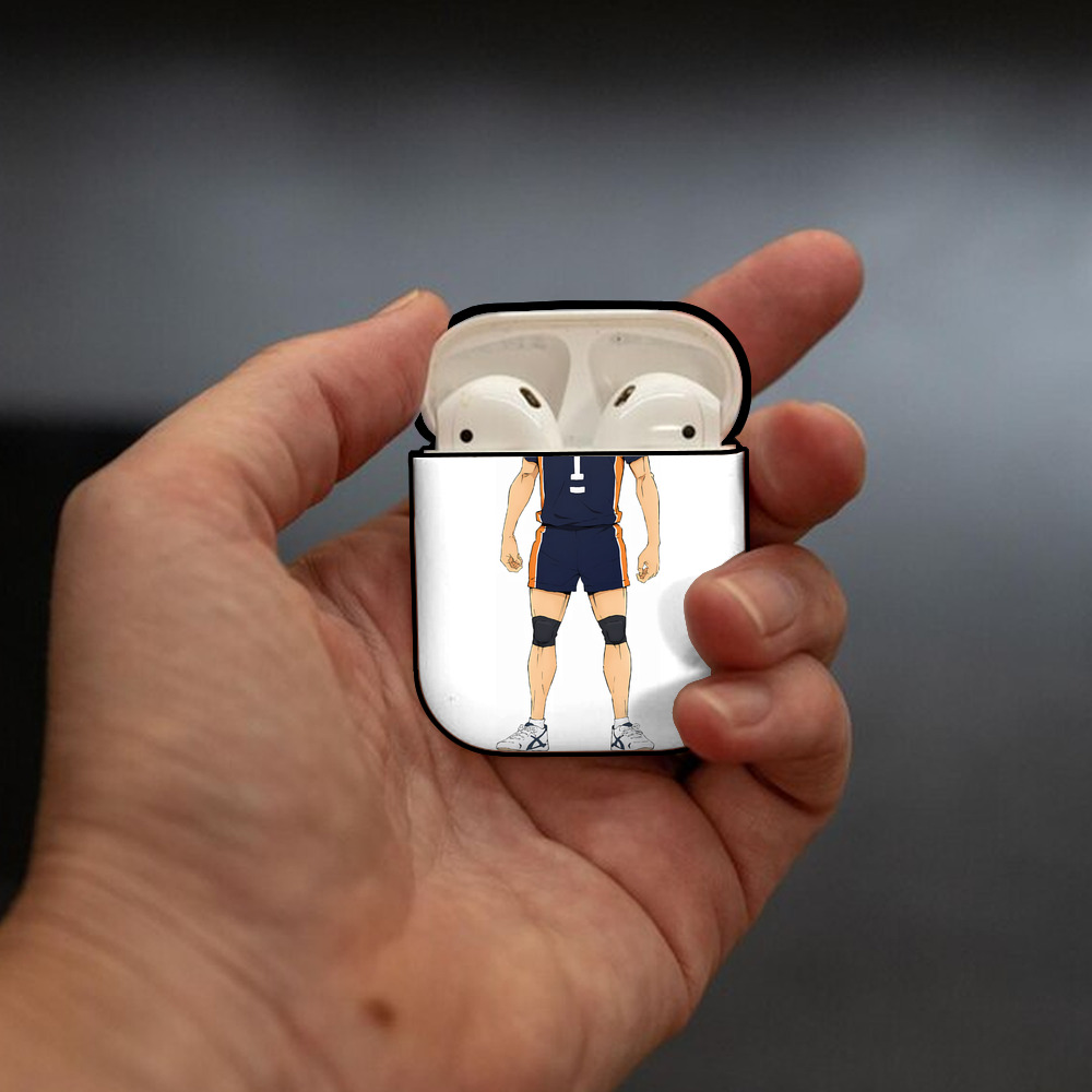 ハイキュー!! Haikyu!! AirPods 第2世代保護ケース ハードシェル ブラック 耐衝撃・防指紋・カラビナ付き