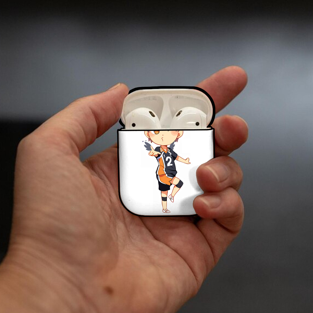 ハイキュー!! Haikyu!! AirPods 第2世代保護ケース ハードシェル ブラック 耐衝撃・防指紋・カラビナ付き