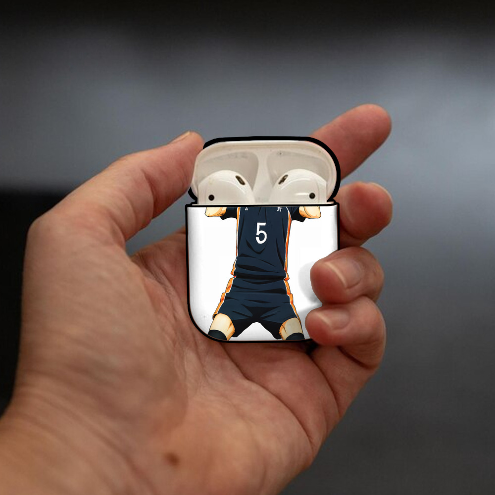 ハイキュー!! Haikyu!! AirPods 第2世代保護ケース ハードシェル ブラック 耐衝撃・防指紋・カラビナ付き