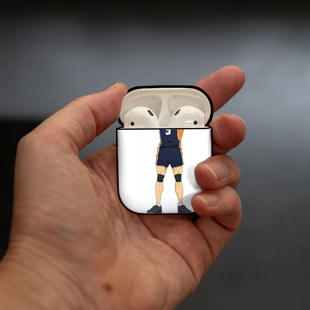 ハイキュー!! Haikyu!! AirPods 第2世代保護ケース ハードシェル ブラック 耐衝撃・防指紋・カラビナ付き