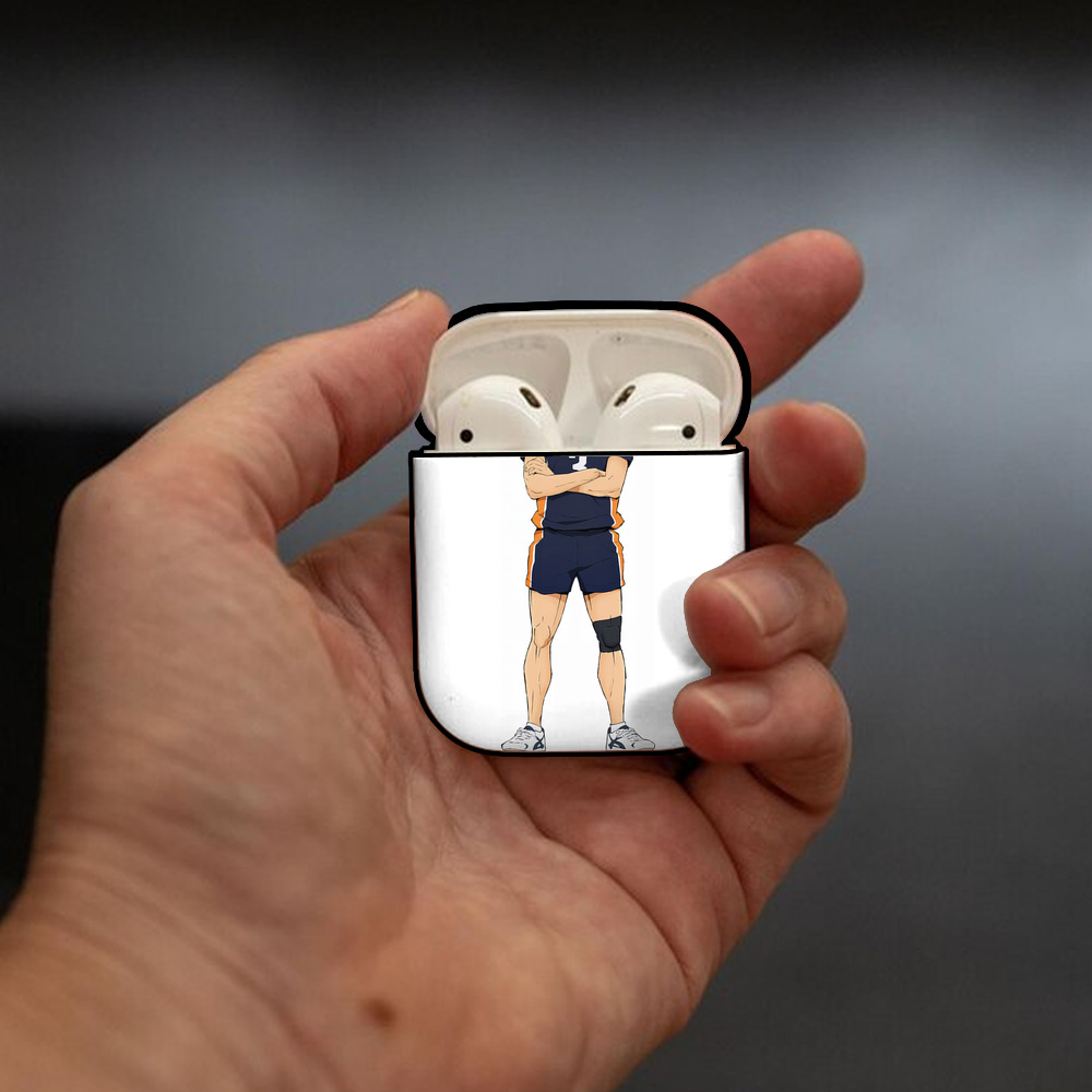 ハイキュー!! Haikyu!! AirPods 第2世代保護ケース ハードシェル ブラック 耐衝撃・防指紋・カラビナ付き
