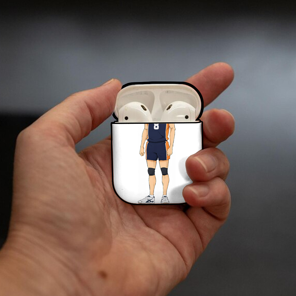ハイキュー!! Haikyu!! AirPods 第2世代保護ケース ハードシェル ブラック 耐衝撃・防指紋・カラビナ付き