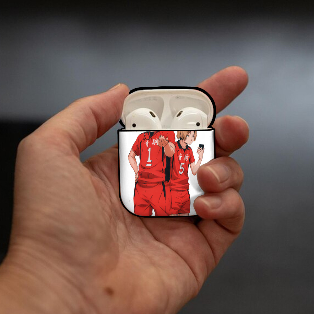 ハイキュー!! Haikyu!! AirPods 第2世代保護ケース ハードシェル ブラック 耐衝撃・防指紋・カラビナ付き
