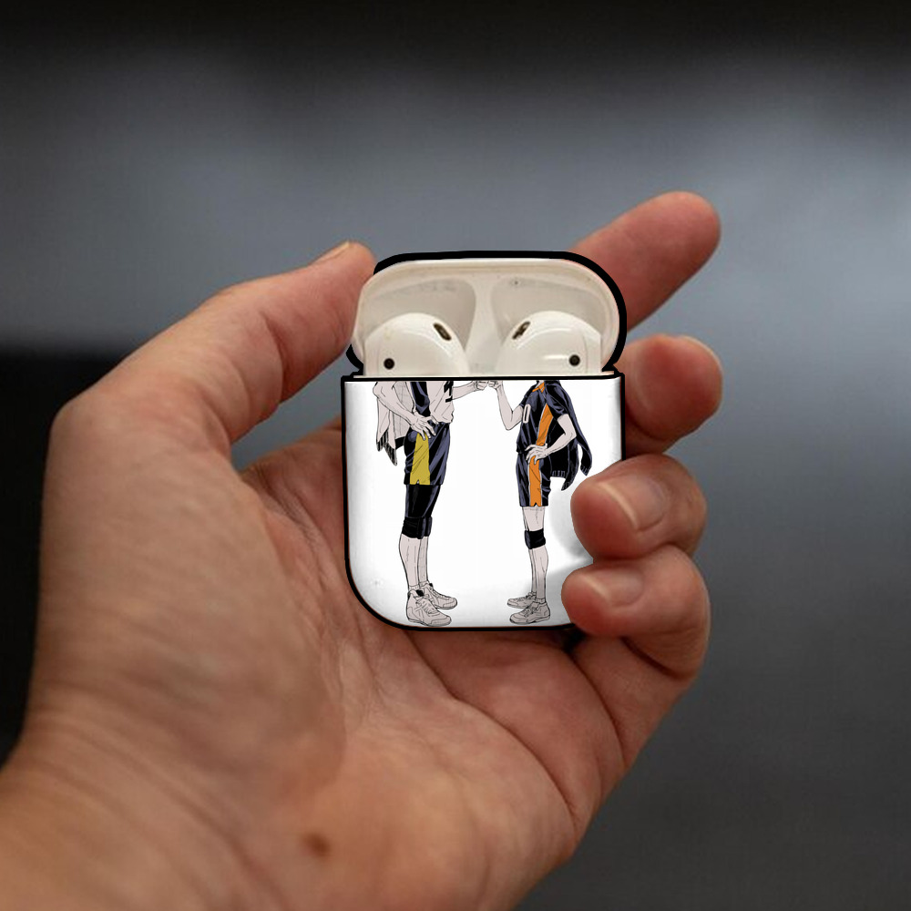 ハイキュー!! Haikyu!! AirPods 第2世代保護ケース ハードシェル ブラック 耐衝撃・防指紋・カラビナ付き
