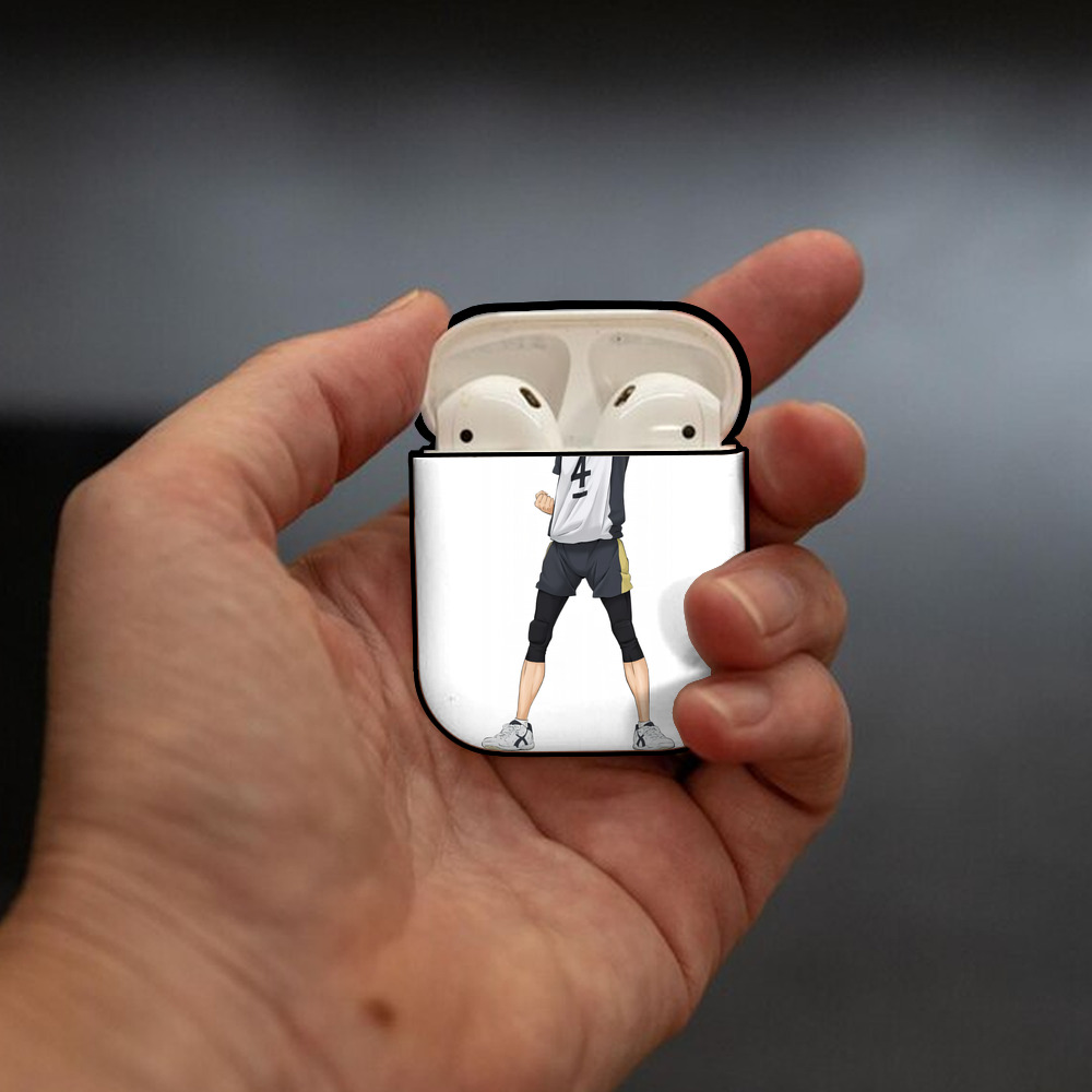 ハイキュー!! Haikyu!! AirPods 第2世代保護ケース ハードシェル ブラック 耐衝撃・防指紋・カラビナ付き