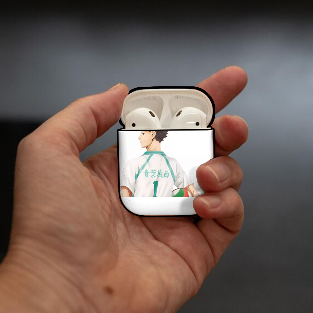 ハイキュー!! Haikyu!! AirPods 第2世代保護ケース ハードシェル ブラック 耐衝撃・防指紋・カラビナ付き