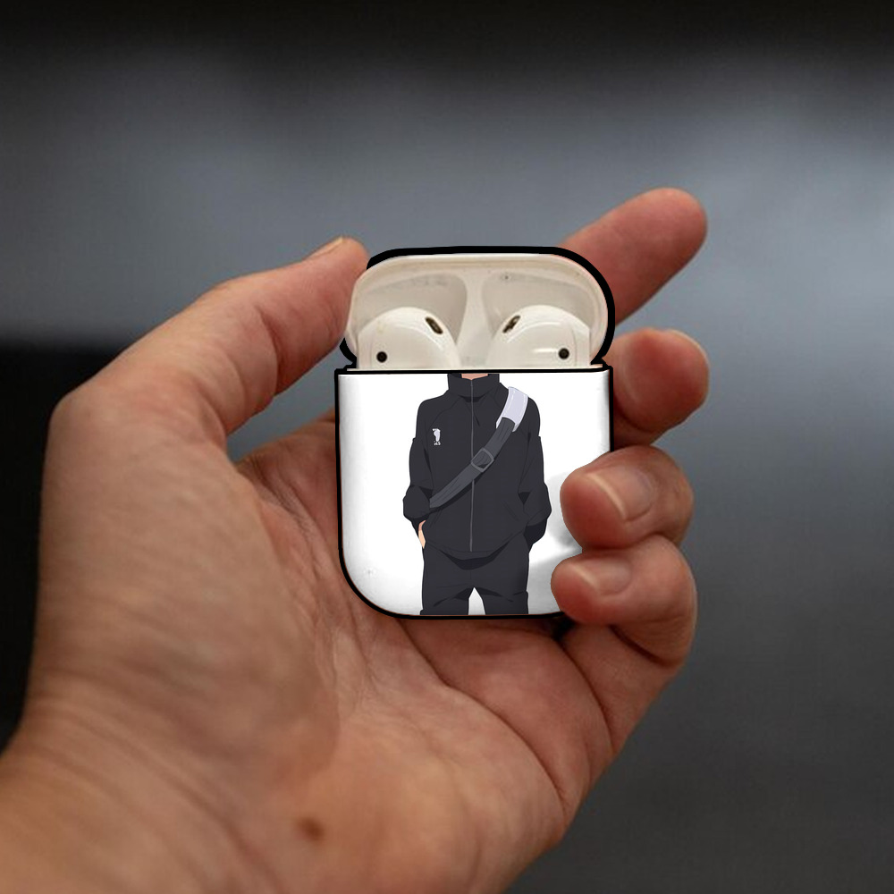 ハイキュー!! Haikyu!! AirPods 第2世代保護ケース ハードシェル ブラック 耐衝撃・防指紋・カラビナ付き