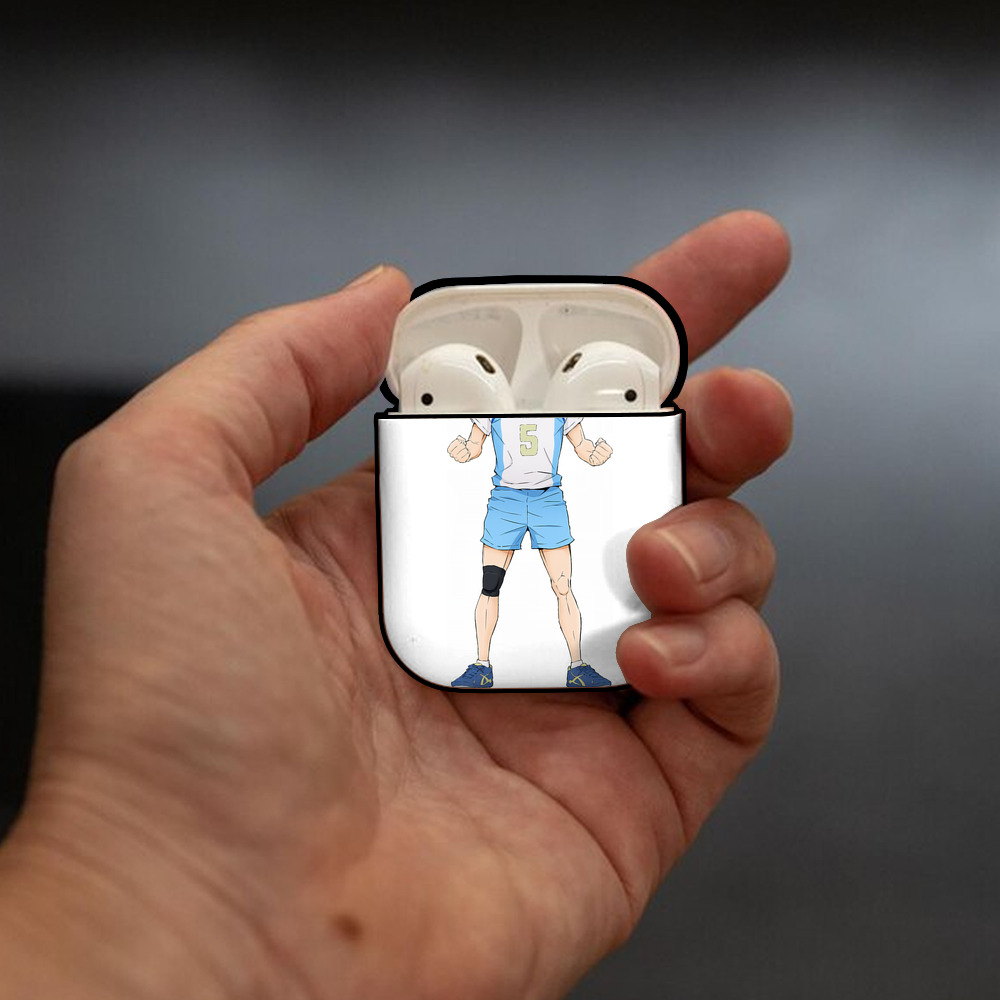 ハイキュー!! Haikyu!! AirPods 第2世代保護ケース ハードシェル ブラック 耐衝撃・防指紋・カラビナ付き
