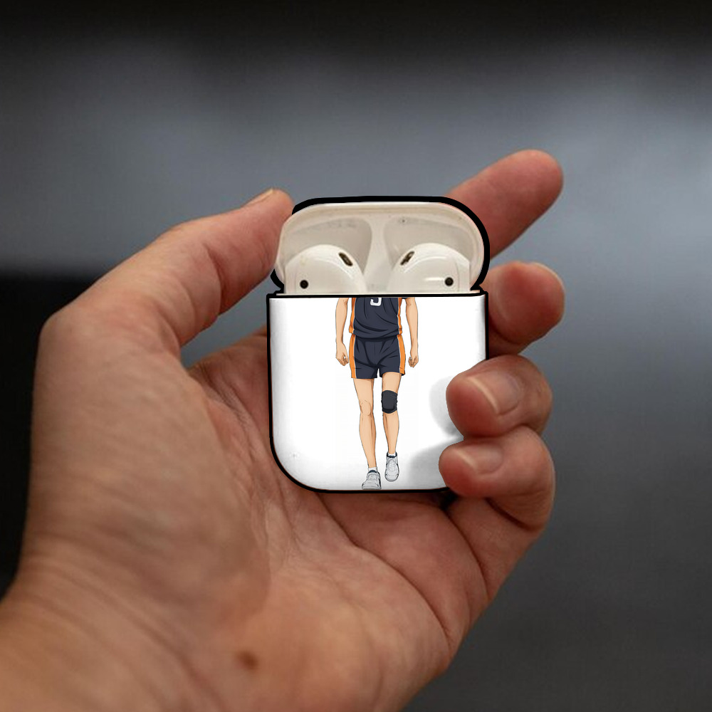 ハイキュー!! Haikyu!! AirPods 第2世代保護ケース ハードシェル ブラック 耐衝撃・防指紋・カラビナ付き