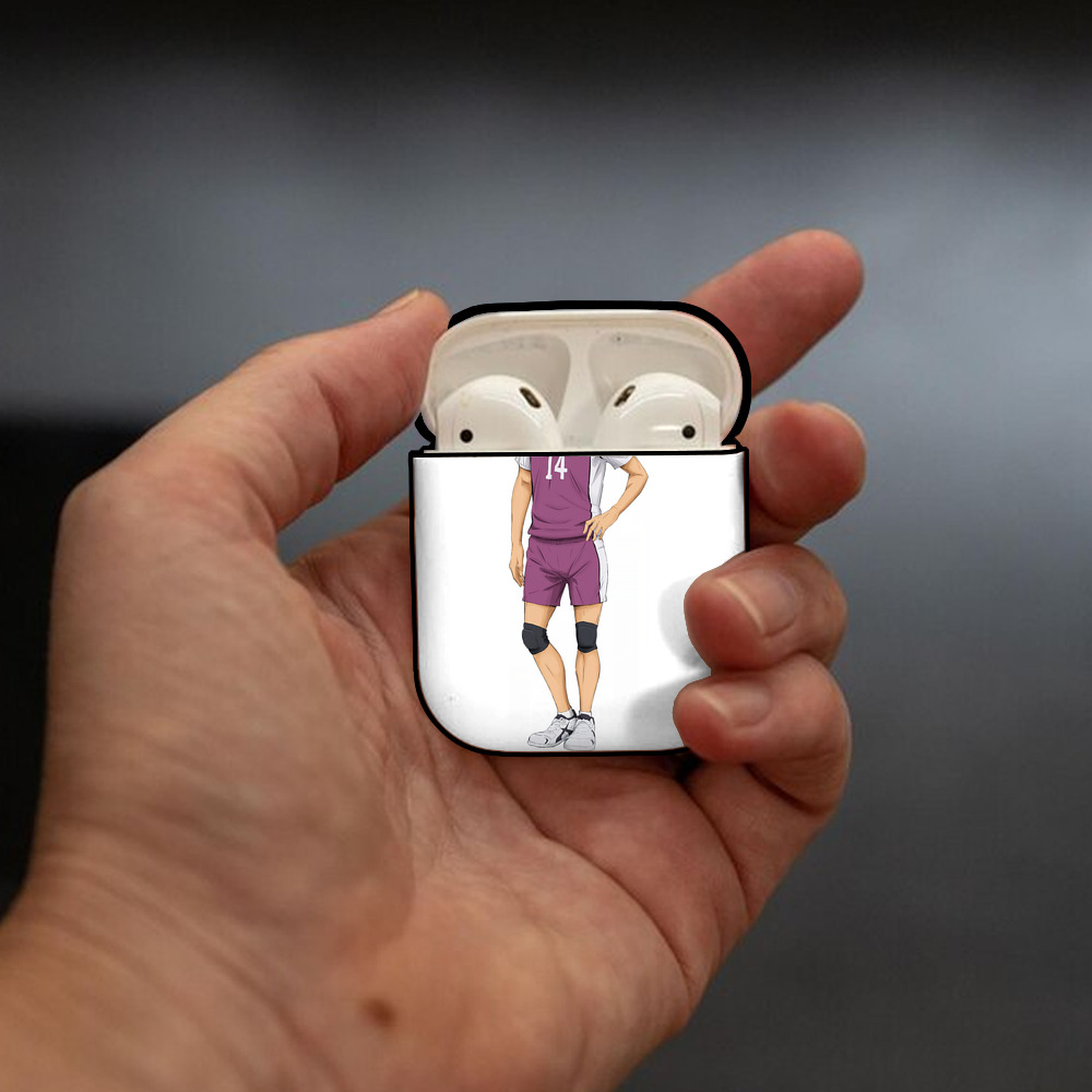 ハイキュー!! Haikyu!! AirPods 第2世代保護ケース ハードシェル ブラック 耐衝撃・防指紋・カラビナ付き