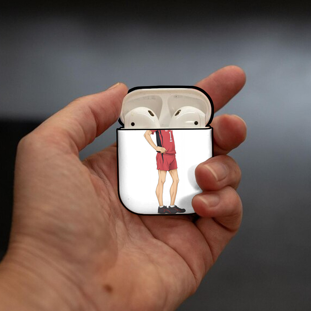 ハイキュー!! Haikyu!! AirPods 第2世代保護ケース ハードシェル ブラック 耐衝撃・防指紋・カラビナ付き