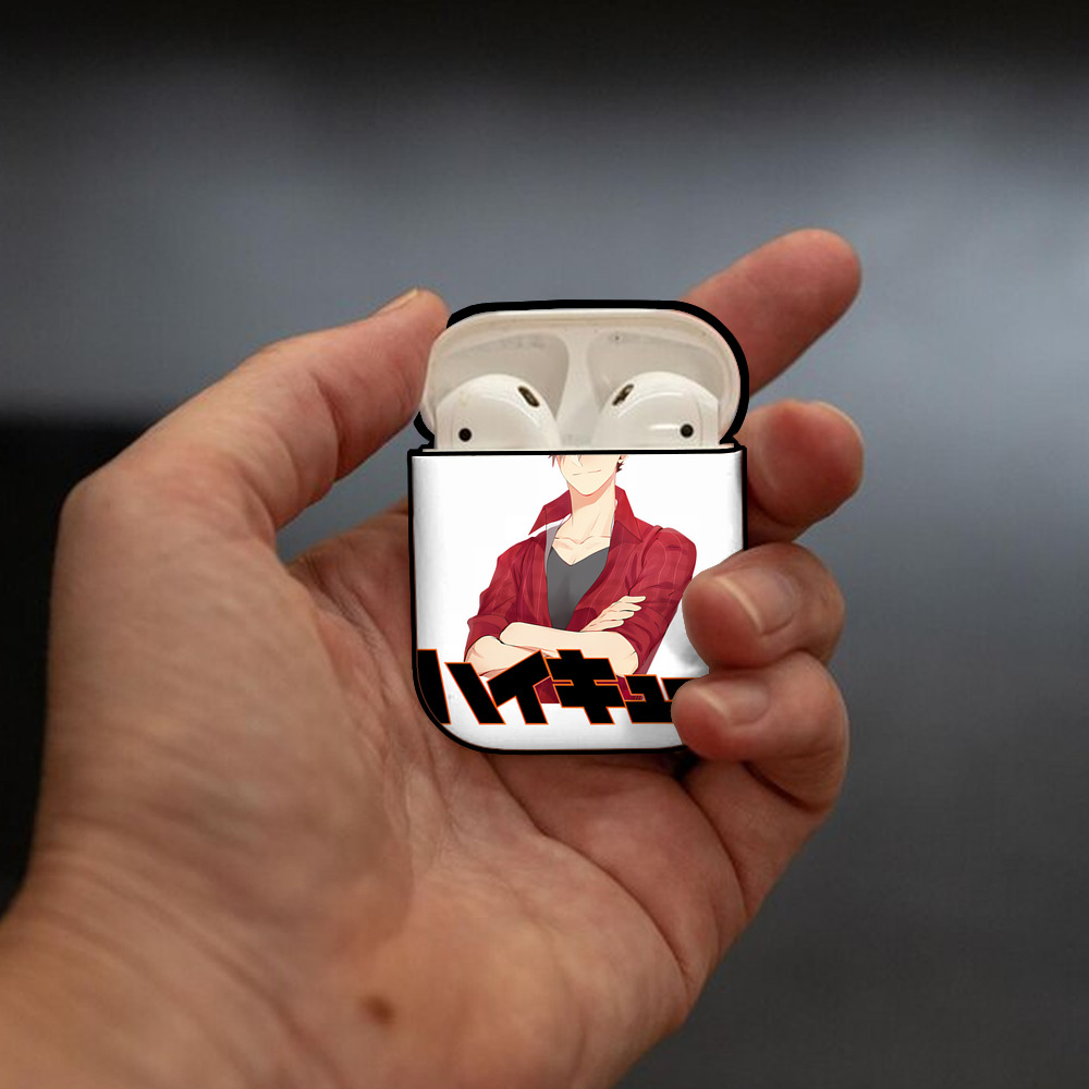 ハイキュー!! Haikyu!! AirPods 第2世代保護ケース ハードシェル ブラック 耐衝撃・防指紋・カラビナ付き