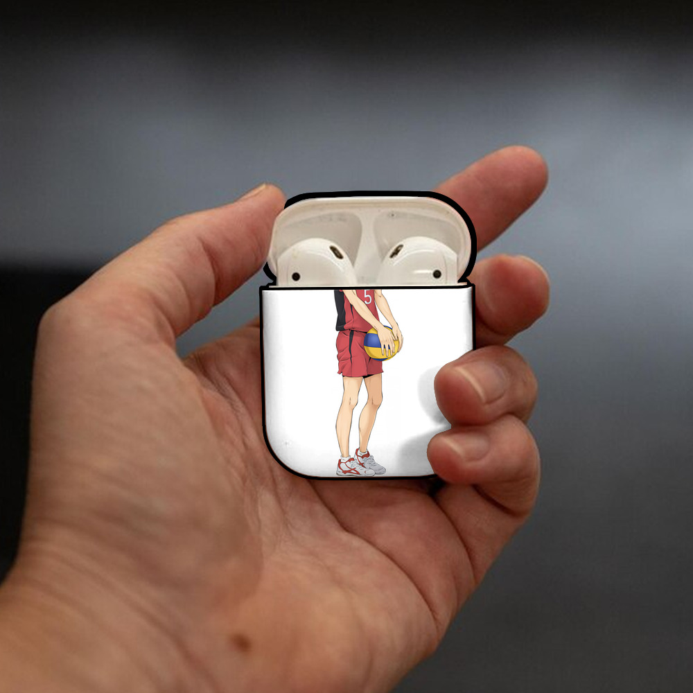ハイキュー!! Haikyu!! AirPods 第2世代保護ケース ハードシェル ブラック 耐衝撃・防指紋・カラビナ付き
