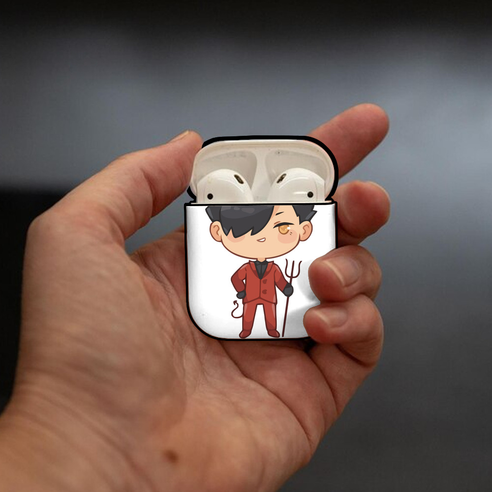 ハイキュー!! Haikyu!! AirPods 第2世代保護ケース ハードシェル ブラック 耐衝撃・防指紋・カラビナ付き