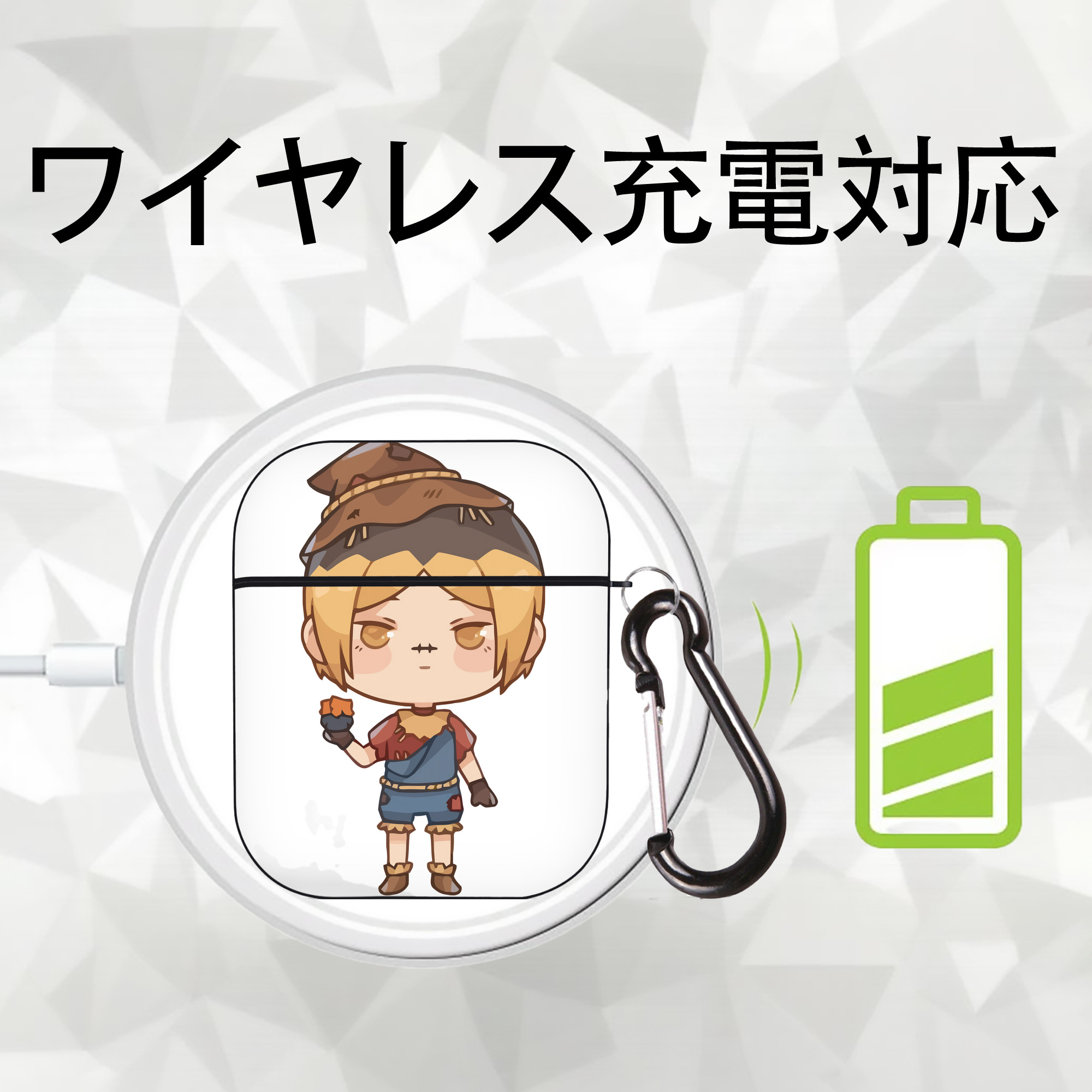 ハイキュー!! Haikyu!! AirPods 第2世代保護ケース ハードシェル ブラック 耐衝撃・防指紋・カラビナ付き