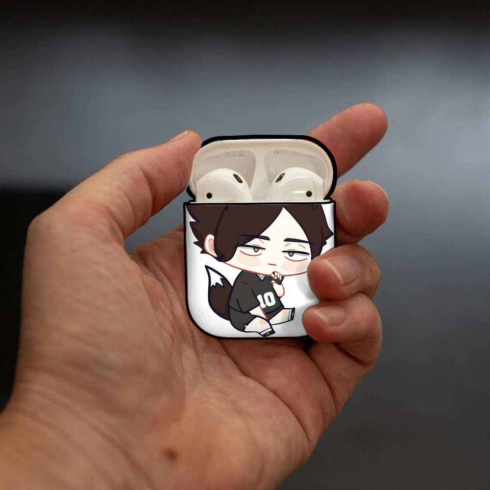 ハイキュー!! Haikyu!! AirPods 第2世代保護ケース ハードシェル ブラック 耐衝撃・防指紋・カラビナ付き