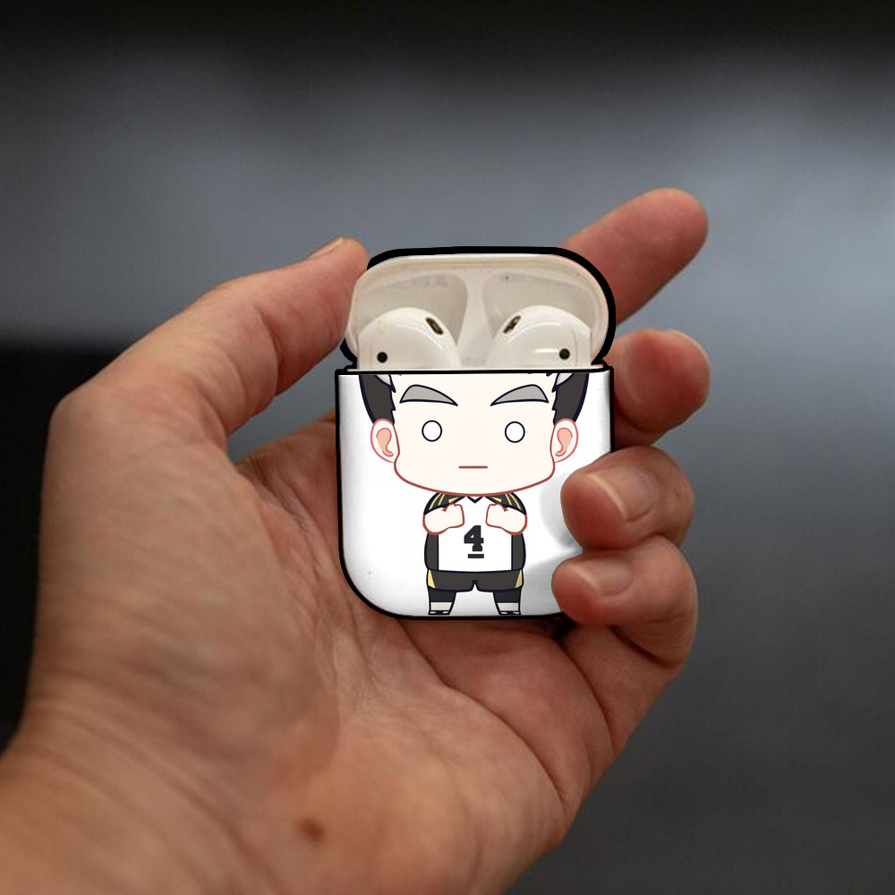ハイキュー!! Haikyu!! AirPods 第2世代保護ケース ハードシェル ブラック 耐衝撃・防指紋・カラビナ付き
