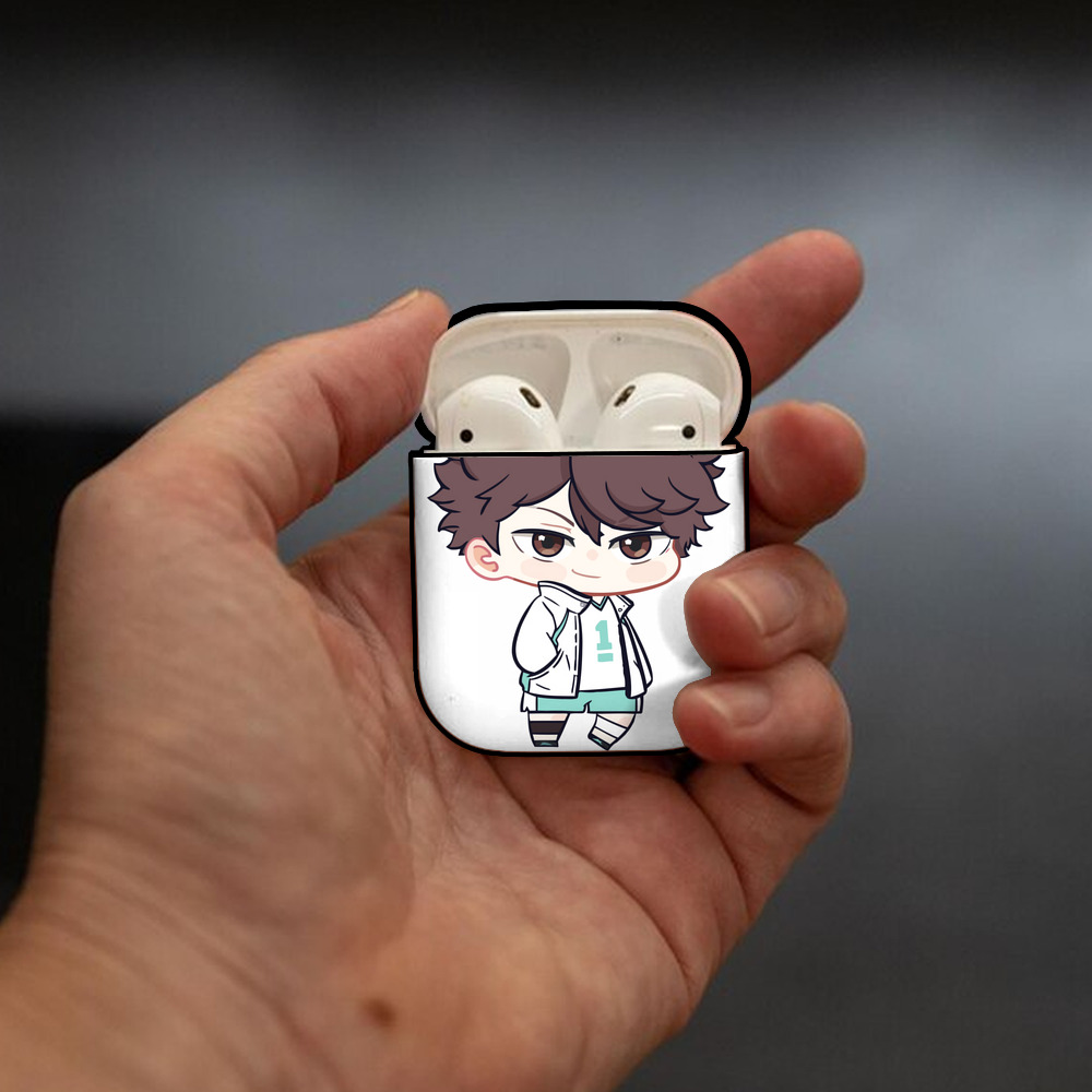 ハイキュー!! Haikyu!! AirPods 第2世代保護ケース ハードシェル ブラック 耐衝撃・防指紋・カラビナ付き