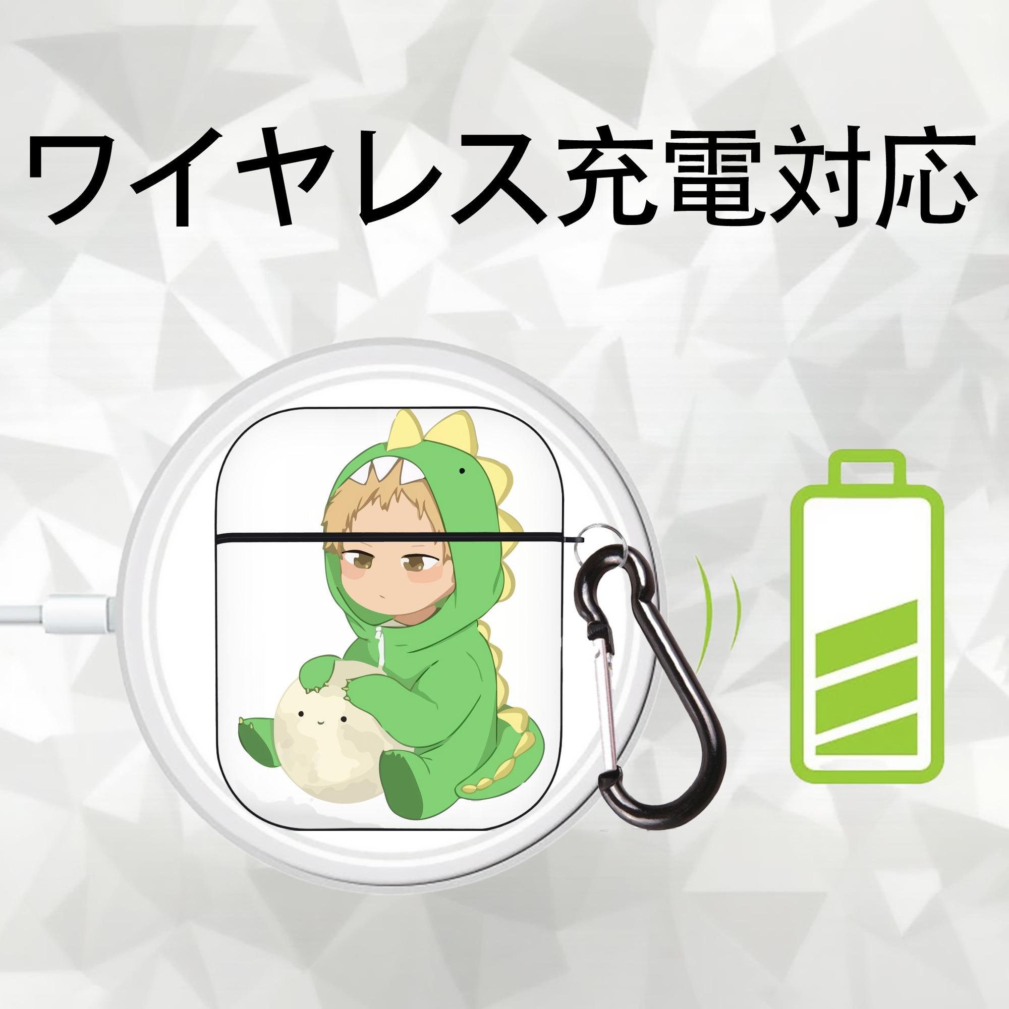 ハイキュー!! Haikyu!! AirPods 第2世代保護ケース ハードシェル ブラック 耐衝撃・防指紋・カラビナ付き