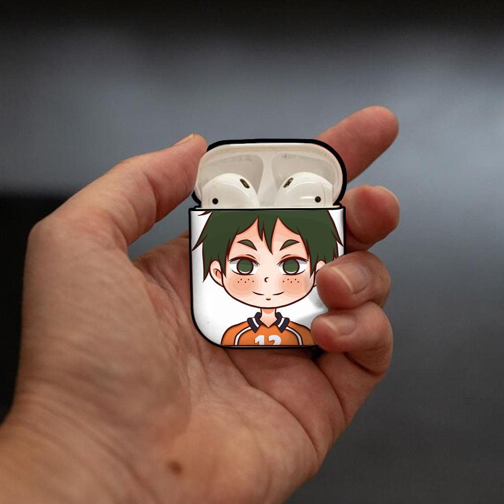 ハイキュー!! Haikyu!! AirPods 第2世代保護ケース ハードシェル ブラック 耐衝撃・防指紋・カラビナ付き