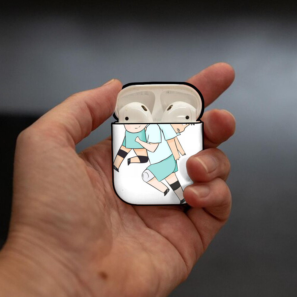 ハイキュー!! Haikyu!! AirPods 第2世代保護ケース ハードシェル ブラック 耐衝撃・防指紋・カラビナ付き