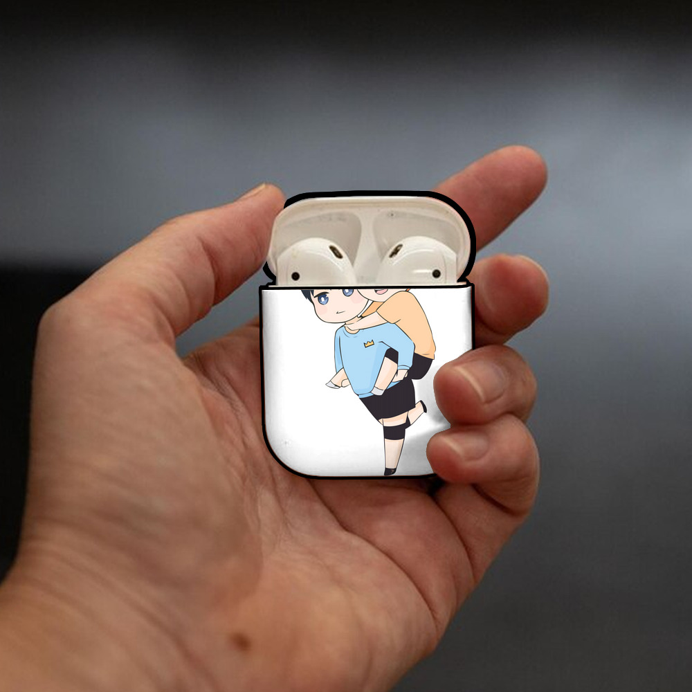 ハイキュー!! Haikyu!! AirPods 第2世代保護ケース ハードシェル ブラック 耐衝撃・防指紋・カラビナ付き