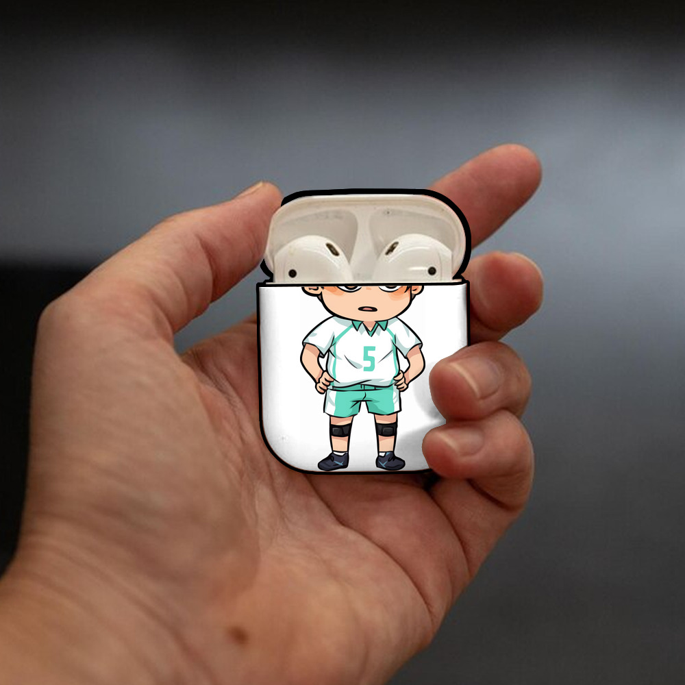 ハイキュー!! Haikyu!! AirPods 第2世代保護ケース ハードシェル ブラック 耐衝撃・防指紋・カラビナ付き