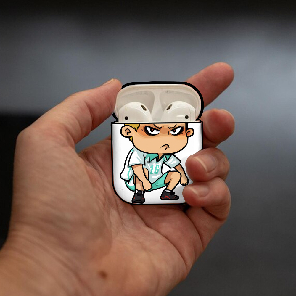 ハイキュー!! Haikyu!! AirPods 第2世代保護ケース ハードシェル ブラック 耐衝撃・防指紋・カラビナ付き