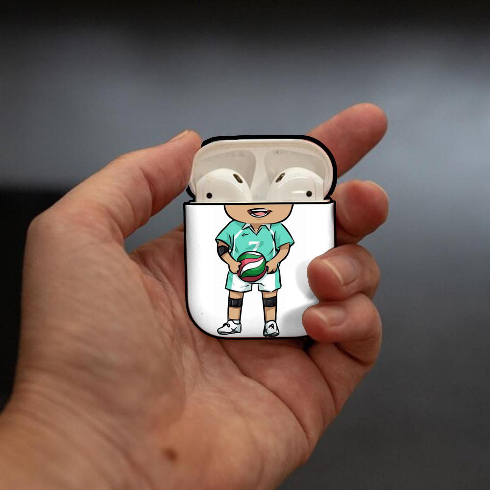 ハイキュー!! Haikyu!! AirPods 第2世代保護ケース ハードシェル ブラック 耐衝撃・防指紋・カラビナ付き