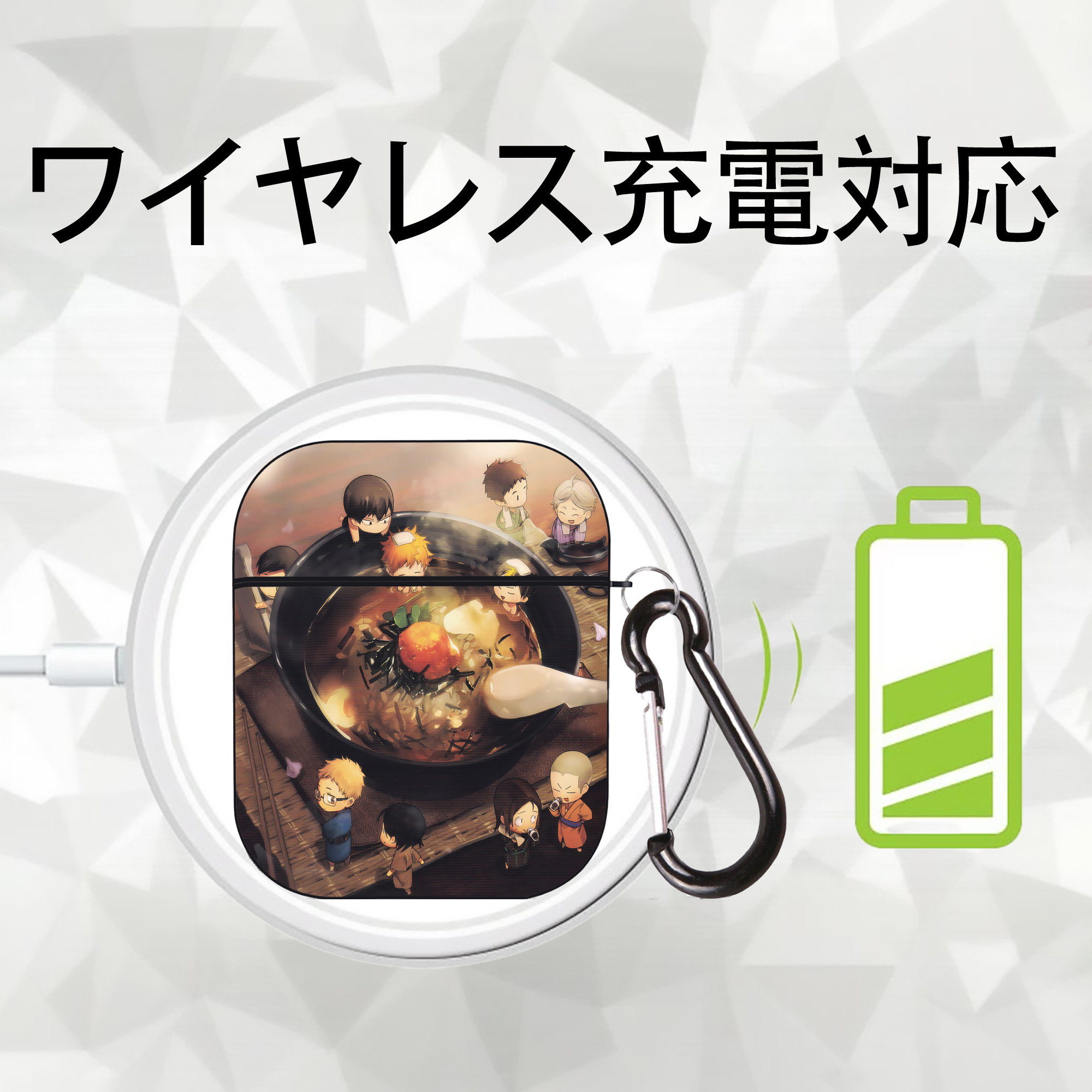 ハイキュー!! Haikyu!! AirPods 第2世代保護ケース ハードシェル ブラック 耐衝撃・防指紋・カラビナ付き