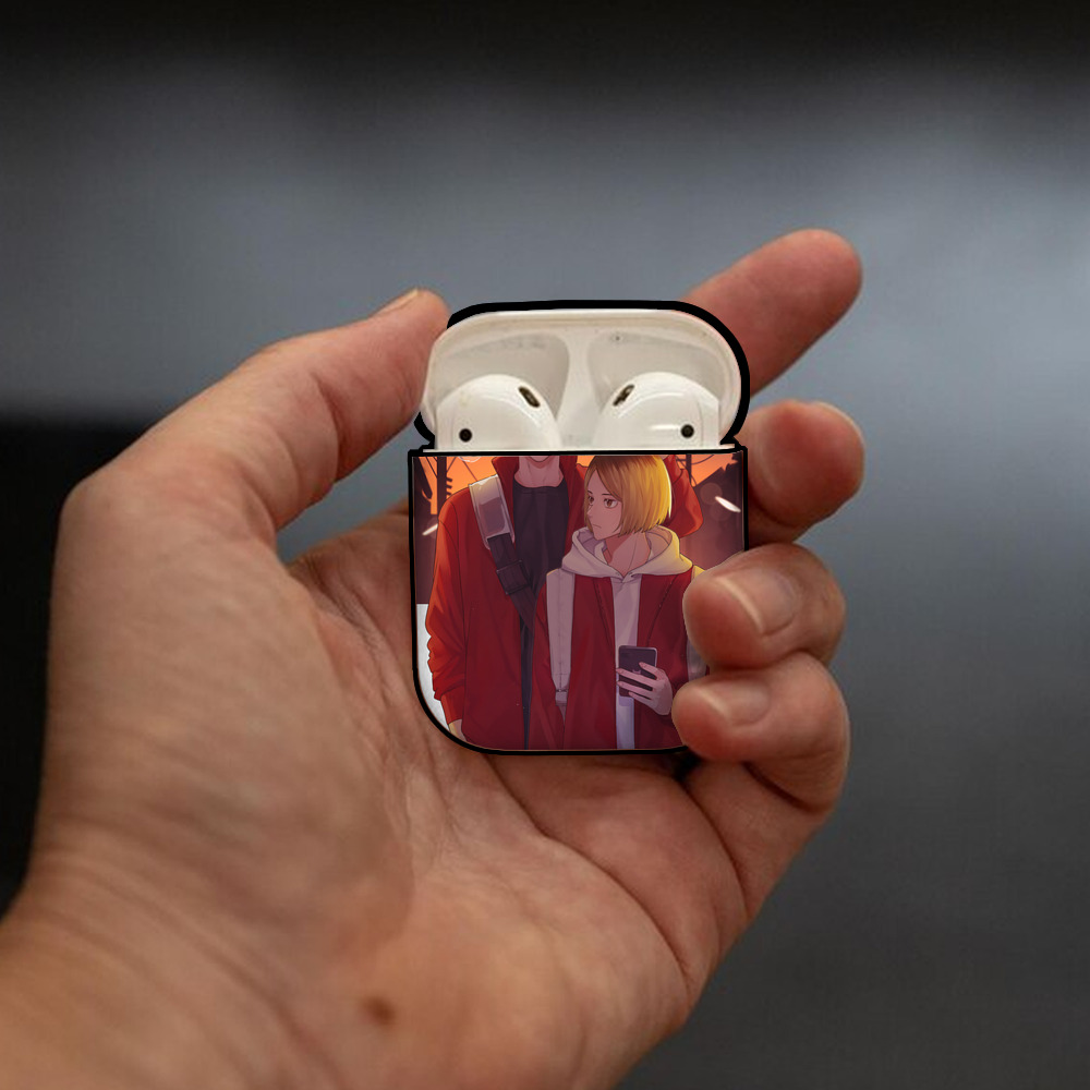 ハイキュー!! Haikyu!! AirPods 第2世代保護ケース ハードシェル ブラック 耐衝撃・防指紋・カラビナ付き