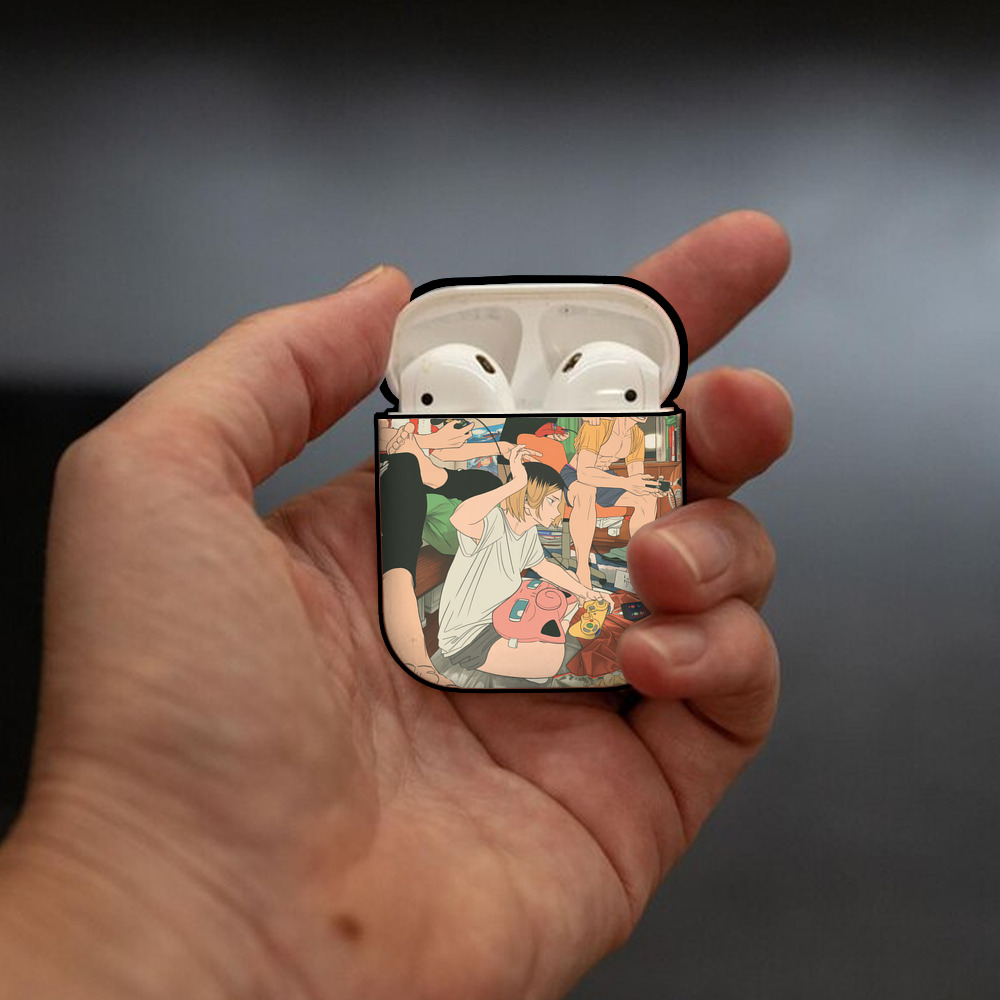 ハイキュー!! Haikyu!! AirPods 第2世代保護ケース ハードシェル ブラック 耐衝撃・防指紋・カラビナ付き