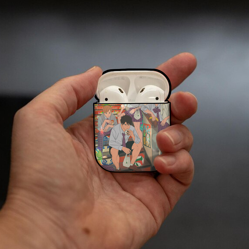 ハイキュー!! Haikyu!! AirPods 第2世代保護ケース ハードシェル ブラック 耐衝撃・防指紋・カラビナ付き