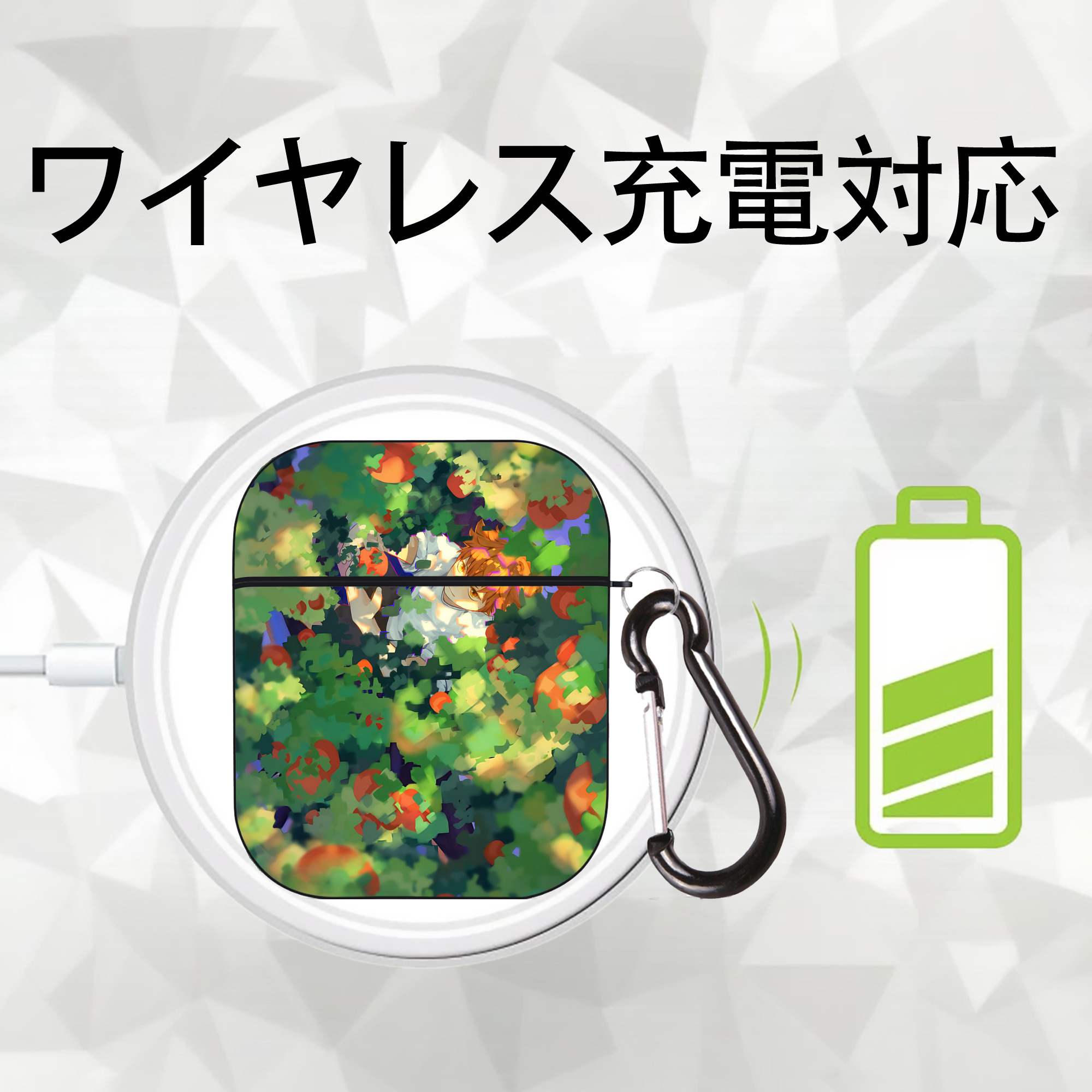 ハイキュー!! Haikyu!! AirPods 第2世代保護ケース ハードシェル ブラック 耐衝撃・防指紋・カラビナ付き