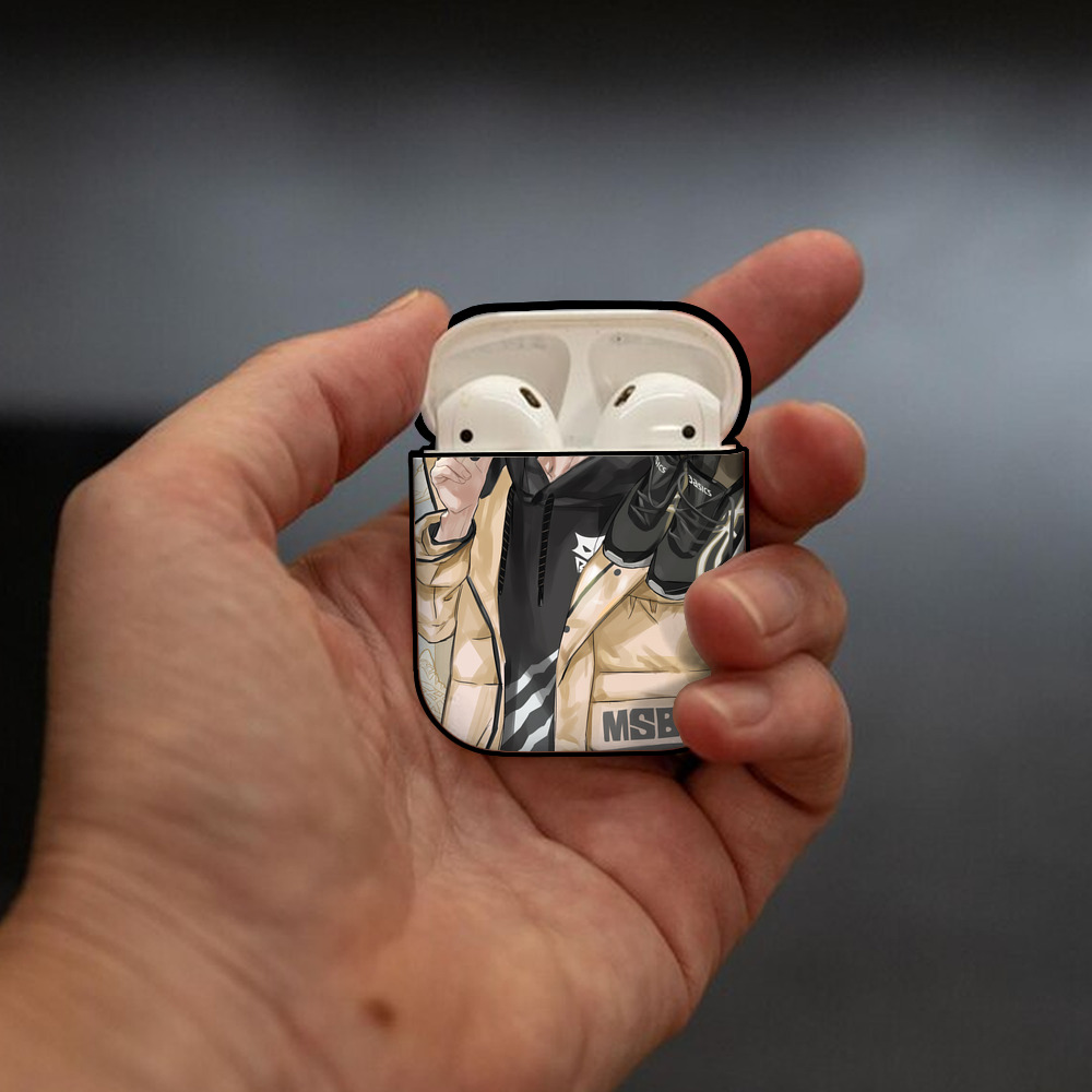 ハイキュー!! Haikyu!! AirPods 第2世代保護ケース ハードシェル ブラック 耐衝撃・防指紋・カラビナ付き