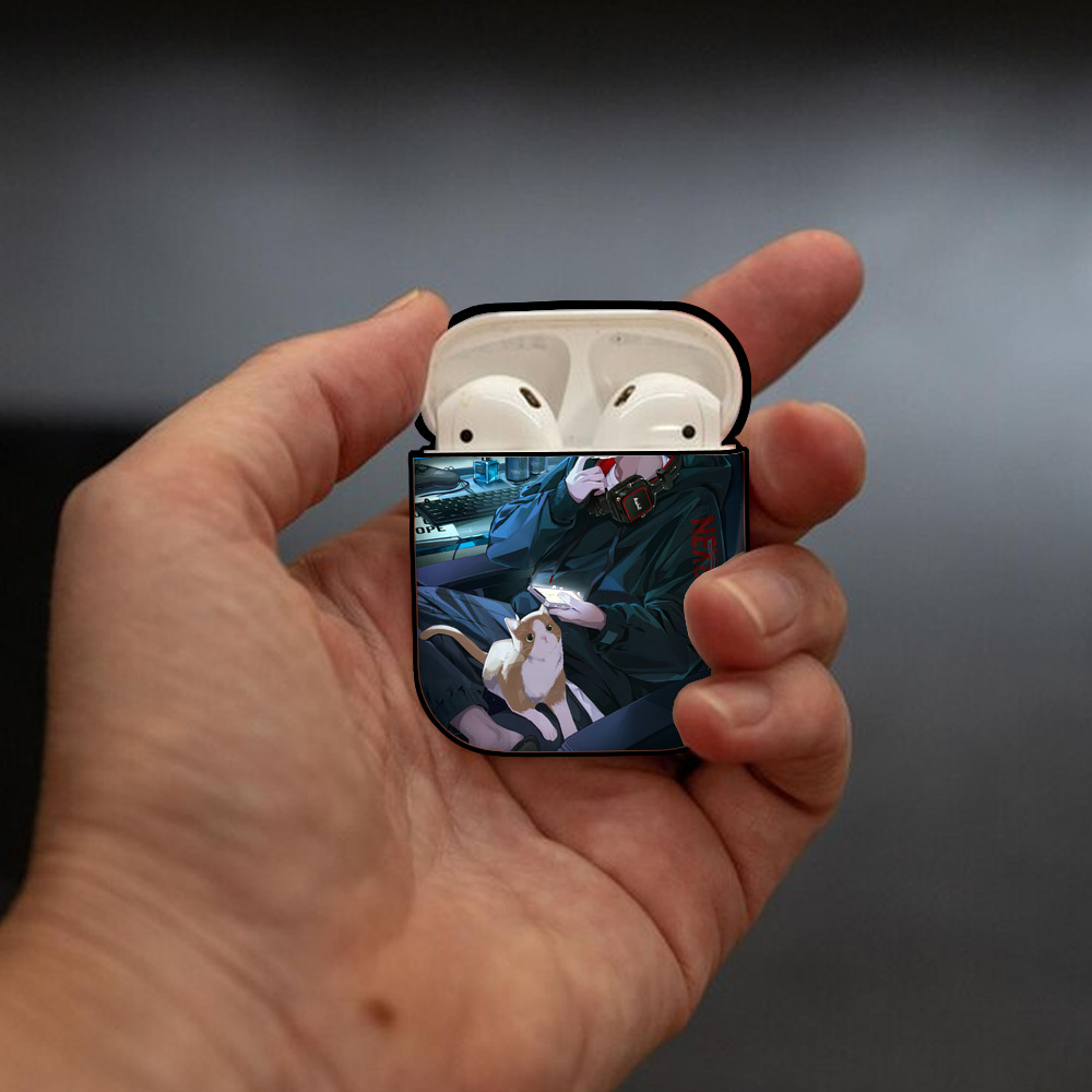 ハイキュー!! Haikyu!! AirPods 第2世代保護ケース ハードシェル ブラック 耐衝撃・防指紋・カラビナ付き