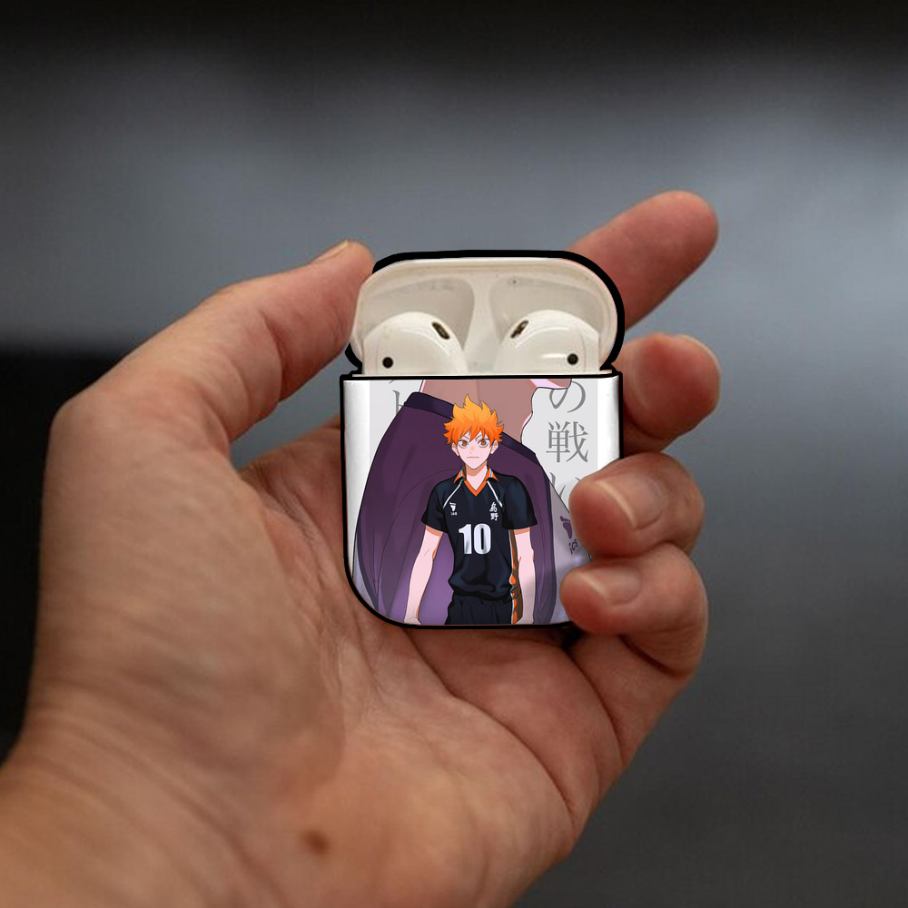 ハイキュー!! Haikyu!! AirPods 第2世代保護ケース ハードシェル ブラック 耐衝撃・防指紋・カラビナ付き