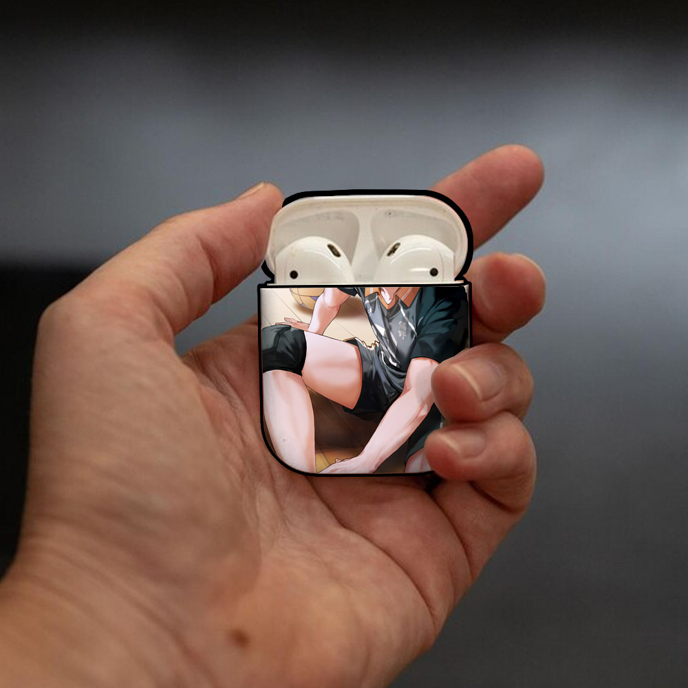 ハイキュー!! Haikyu!! AirPods 第2世代保護ケース ハードシェル ブラック 耐衝撃・防指紋・カラビナ付き