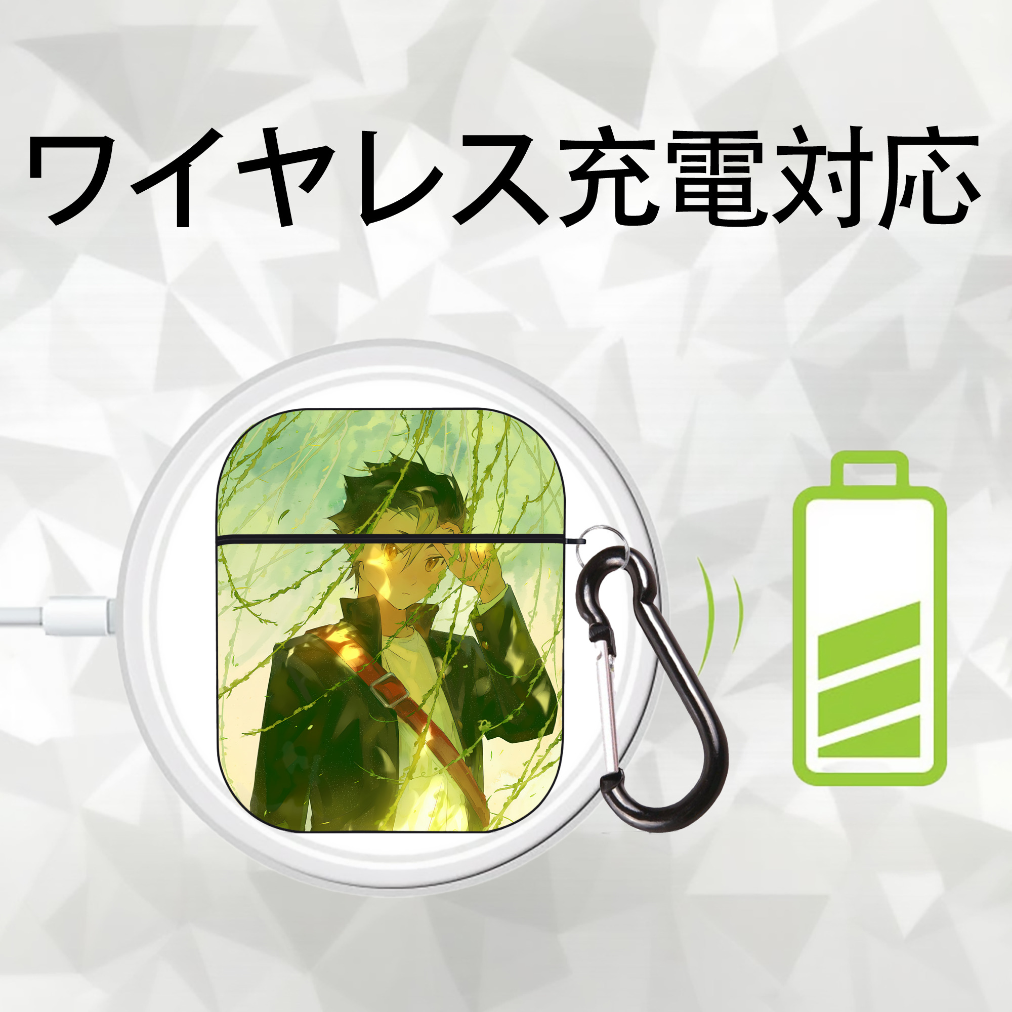 ハイキュー!! Haikyu!! AirPods 第2世代保護ケース ハードシェル ブラック 耐衝撃・防指紋・カラビナ付き