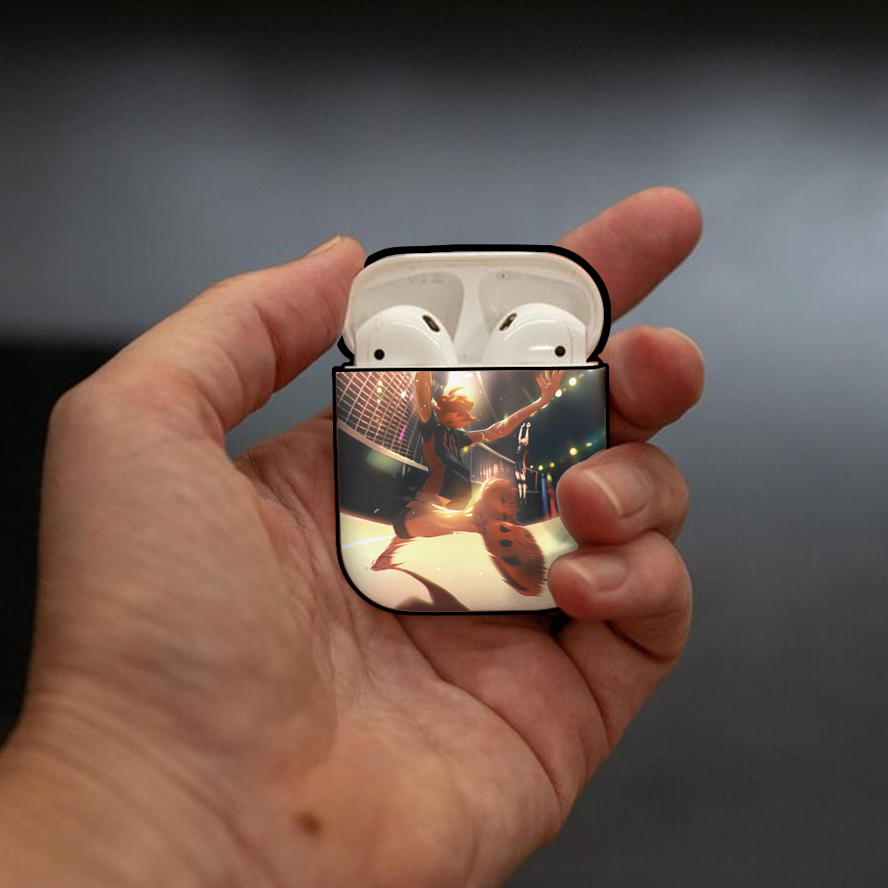 ハイキュー!! Haikyu!! AirPods 第2世代保護ケース ハードシェル ブラック 耐衝撃・防指紋・カラビナ付き
