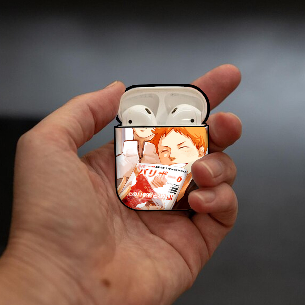 ハイキュー!! Haikyu!! AirPods 第2世代保護ケース ハードシェル ブラック 耐衝撃・防指紋・カラビナ付き