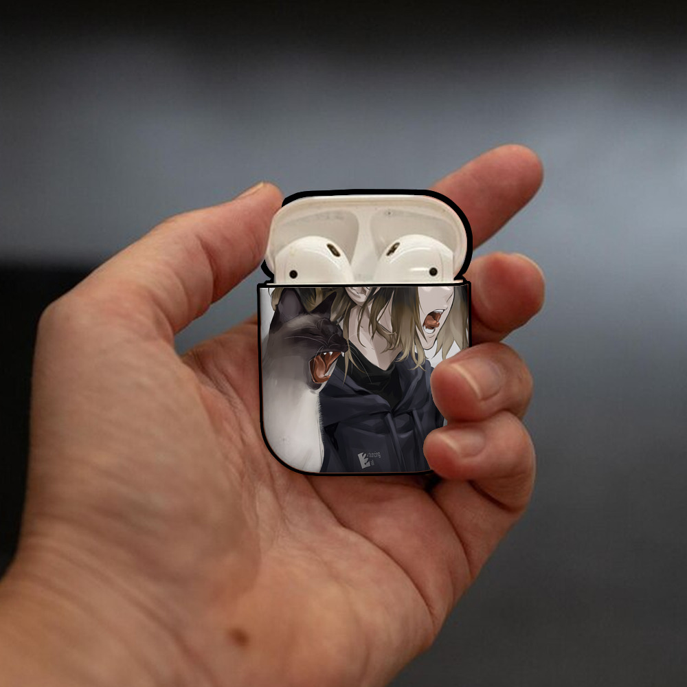 ハイキュー!! Haikyu!! AirPods 第2世代保護ケース ハードシェル ブラック 耐衝撃・防指紋・カラビナ付き
